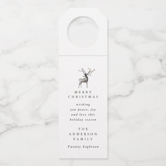 Waterverf kerstfeestdag flessenhanger (Voorkant)