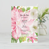 Waterverf kerstfeestdag Floral Save The Date (Staand voorkant)