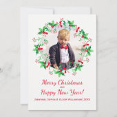 Waterverf kerstfeestdag foto feestdagenkaart (Voorkant)