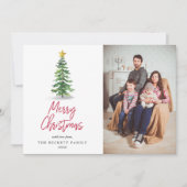 Waterverf kerstfeestdag foto's feestdagenkaart (Voorkant)