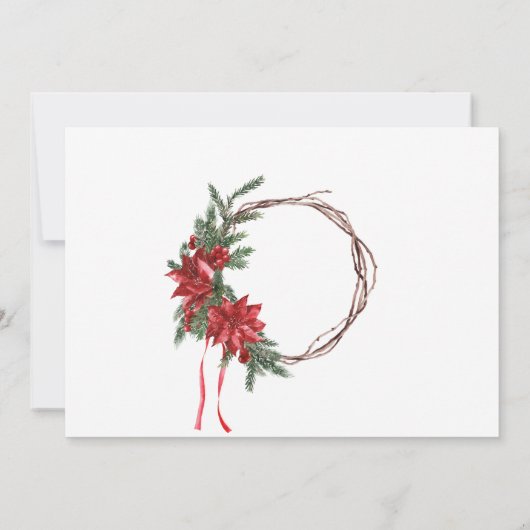 Waterverf kerstfeestdag in Pine Tree Open House Kaart (Achterkant)