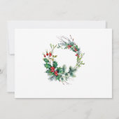 Waterverf kerstfeestdag in Pine Tree Open House Kaart (Achterkant)