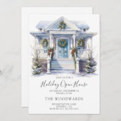 Waterverf kerstfeestdag kaart (Voorkant / Achterkant)