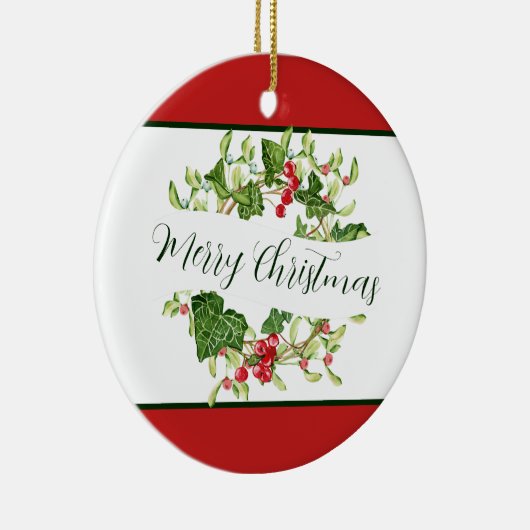 Waterverf kerstfeestdag keramisch ornament (Rechts)