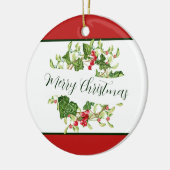 Waterverf kerstfeestdag keramisch ornament (Links)