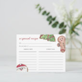 Waterverf kerstfeestdag koekjesrecept briefkaart (Staand voorkant)