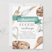 Waterverf kerstfeestdag Koekjesruilpartij Kaart (Voorkant)
