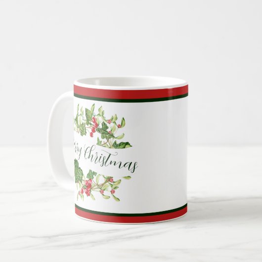 Waterverf kerstfeestdag koffiemok (Voorkant links)