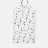 Waterverf kerstfeestdag met bomen cadeaulabel (Achterkant)