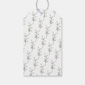 Waterverf kerstfeestdag met bomen cadeaulabel (Achterkant)