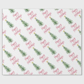 Waterverf kerstfeestdag met bomen cadeaupapier (Vlak)