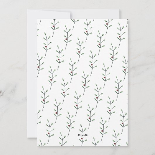 Waterverf kerstfeestdag met bomen feestdagenkaart (Achterkant)