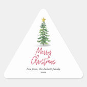 Waterverf kerstfeestdag met bomen sticker (Voorkant)