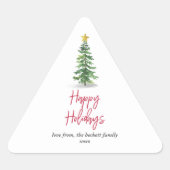 Waterverf kerstfeestdag met bomen sticker (Voorkant)