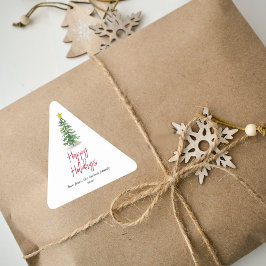 Waterverf kerstfeestdag met bomen sticker