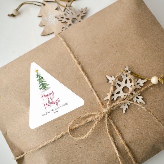 Waterverf kerstfeestdag met bomen sticker