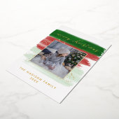 Waterverf kerstfeestdag met gouden  folie feestdagenkaart (Gedraaid)