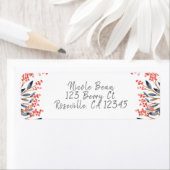 Waterverf kerstfeestdag met rode winterfeestdag etiket (Insitu)