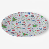 Waterverf kerstfeestdag papieren bordje (Gekanteld)