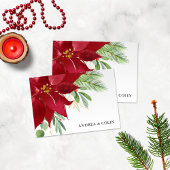 Waterverf kerstfeestdag Poinsettia Dank u wel Bedankkaart