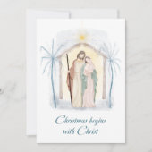 Waterverf kerstfeestdag Religieuze feestdag C Feestdagenkaart (Voorkant)