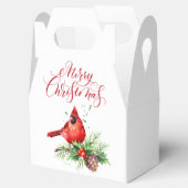 Waterverf kerstfeestdag rode kardinaal bedankdoosjes (Geopend)