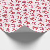 Waterverf kerstfeestdag roodrobots cadeaupapier (Hoek)