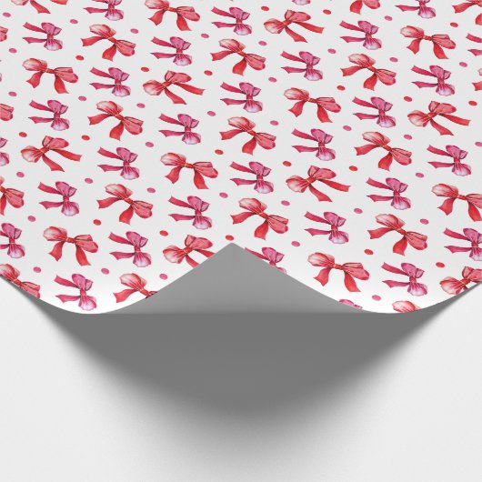 Waterverf kerstfeestdag roodrobots cadeaupapier (Hoek)