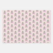 Waterverf kerstfeestdag roze bomen inpakpapier vel (Voorkant 3)