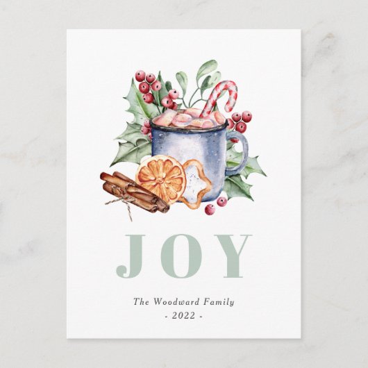 Waterverf kerstfeestdagen Briefkaart (Voorkant)