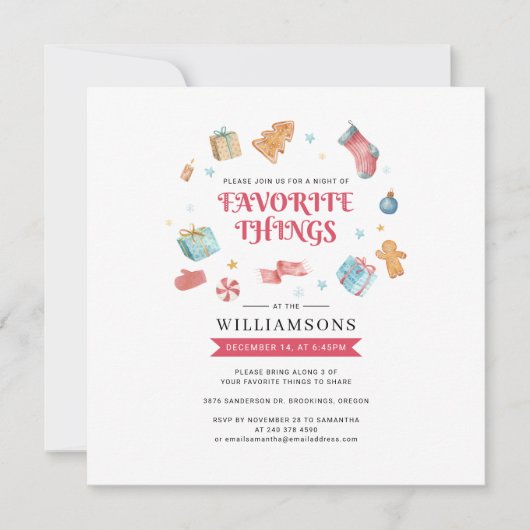 Waterverf kerstfeestelijke Feestdagen Kaart (Voorkant)