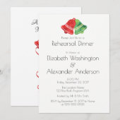 Waterverf kerstfeestelijke repetitie diner kaart (Voorkant / Achterkant)