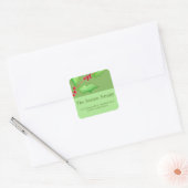 waterverf kerstfeestelijke toespraak vierkante sticker (Envelop)