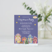 Waterverf kerstfeestelijke uitnodiging voor het sn (Staand voorkant)