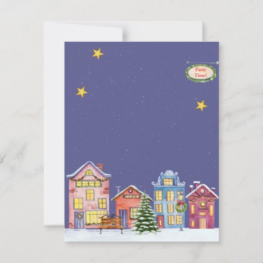 Waterverf kerstfeestelijke uitnodiging voor het sn (Achterkant)