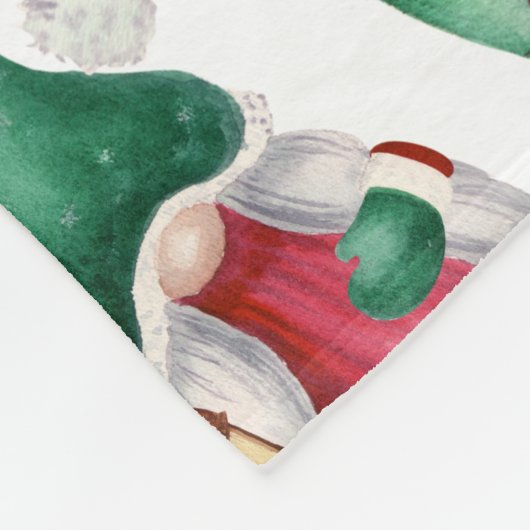 Waterverf kerstfeestmaal fleece deken (Hoek)