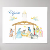 Waterverf kerstfeestscène poster (Voorkant)