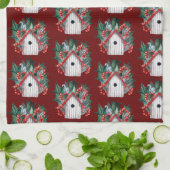 Waterverf kerstfeestvieren theedoek (Gevouwen)