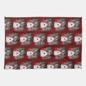 Waterverf kerstfeestvieren theedoek (Horizontaal)