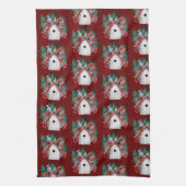 Waterverf kerstfeestvieren theedoek (Verticaal)