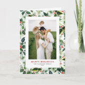 Waterverf kerstflesfoto feestdagen kaart (Voorkant)