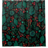 Waterverf kerstflessengeblazen schildergordijn douchegordijn (Voorkant)