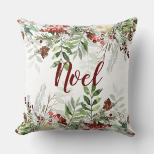 Waterverf kerstflessenontwerp - bewerkbaar kussen