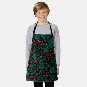 Waterverf kerstflessenpatroon | Apron Schort (Gedragen)