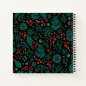 Waterverf kerstflessenpatroon | NOTITIEBOEK (Achterkant)