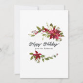 Waterverf kerstfoto Floral Family Feestdagenkaart (Voorkant)