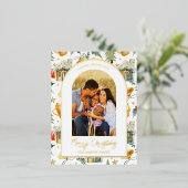 Waterverf kerstfoto folie feestdagen briefkaart (Staand Voorkant)