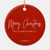 Waterverf kerstfoto keramisch ornament (Achterkant)