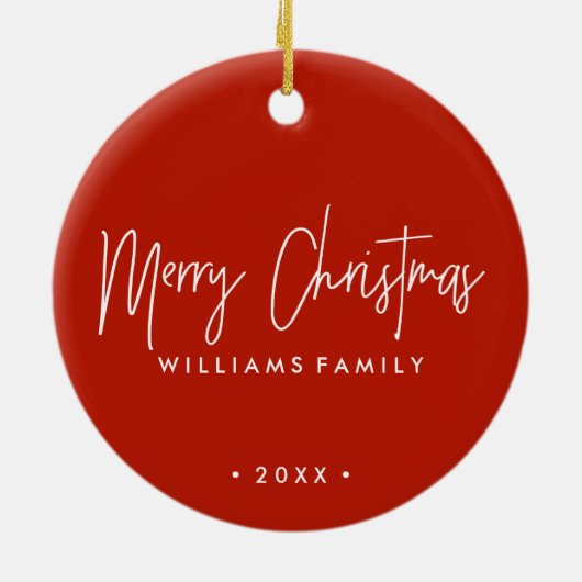 Waterverf kerstfoto keramisch ornament (Achterkant)