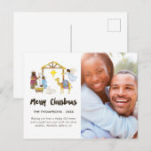 Waterverf kerstfoto Nativiteit Aankondigingskaart (Voorkant / Achterkant)